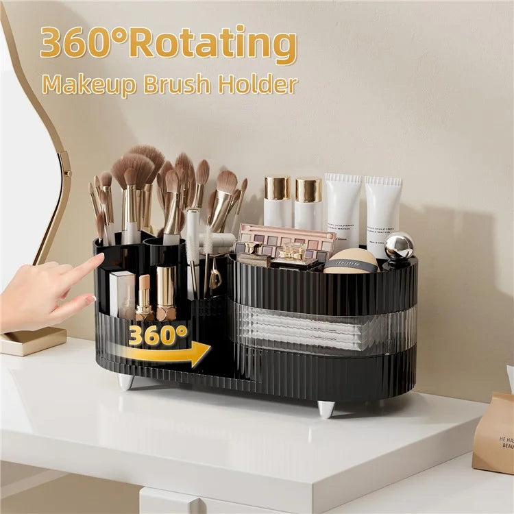 360 Degree Rotating Makeup Organizer Box Swivel Cosmetic Storage Rack