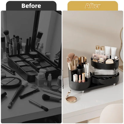 360 Degree Rotating Makeup Organizer Box Swivel Cosmetic Storage Rack