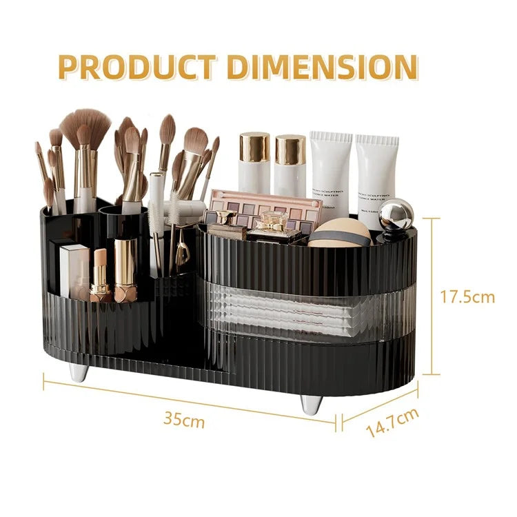 360 Degree Rotating Makeup Organizer Box Swivel Cosmetic Storage Rack