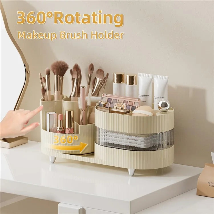 360 Degree Rotating Makeup Organizer Box Swivel Cosmetic Storage Rack