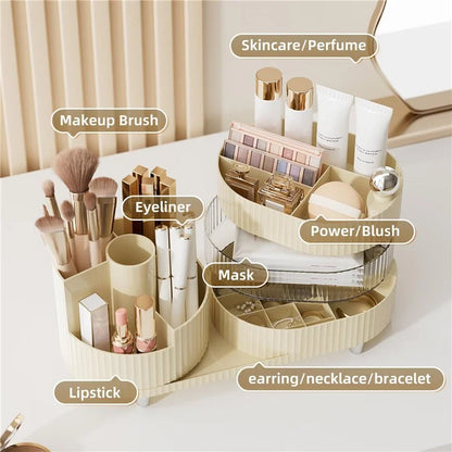 360 Degree Rotating Makeup Organizer Box Swivel Cosmetic Storage Rack