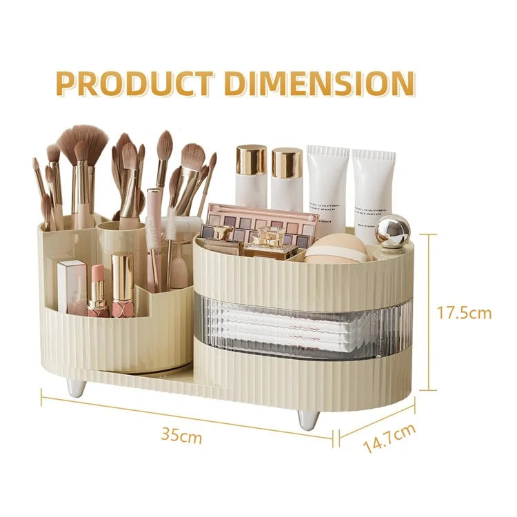 360 Degree Rotating Makeup Organizer Box Swivel Cosmetic Storage Rack