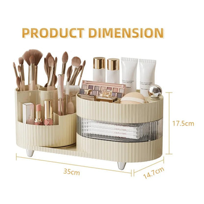 360 Degree Rotating Makeup Organizer Box Swivel Cosmetic Storage Rack