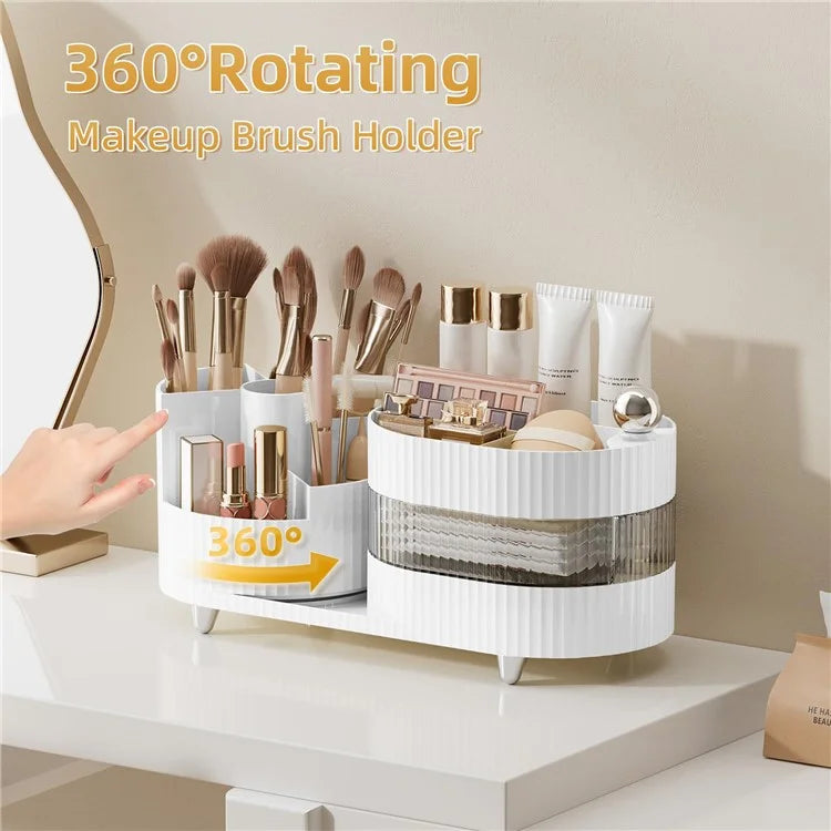 360 Degree Rotating Makeup Organizer Box Swivel Cosmetic Storage Rack