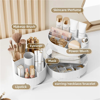 360 Degree Rotating Makeup Organizer Box Swivel Cosmetic Storage Rack