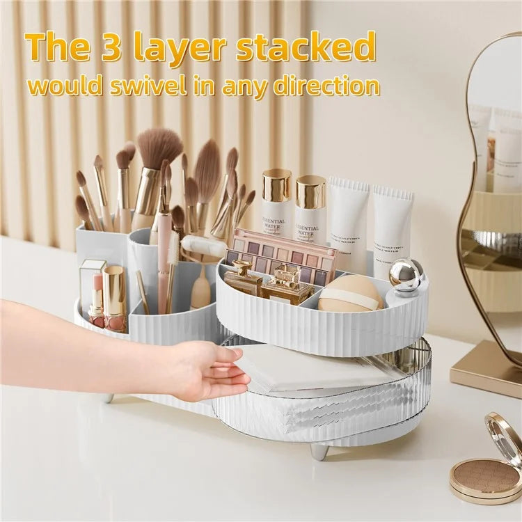 360 Degree Rotating Makeup Organizer Box Swivel Cosmetic Storage Rack