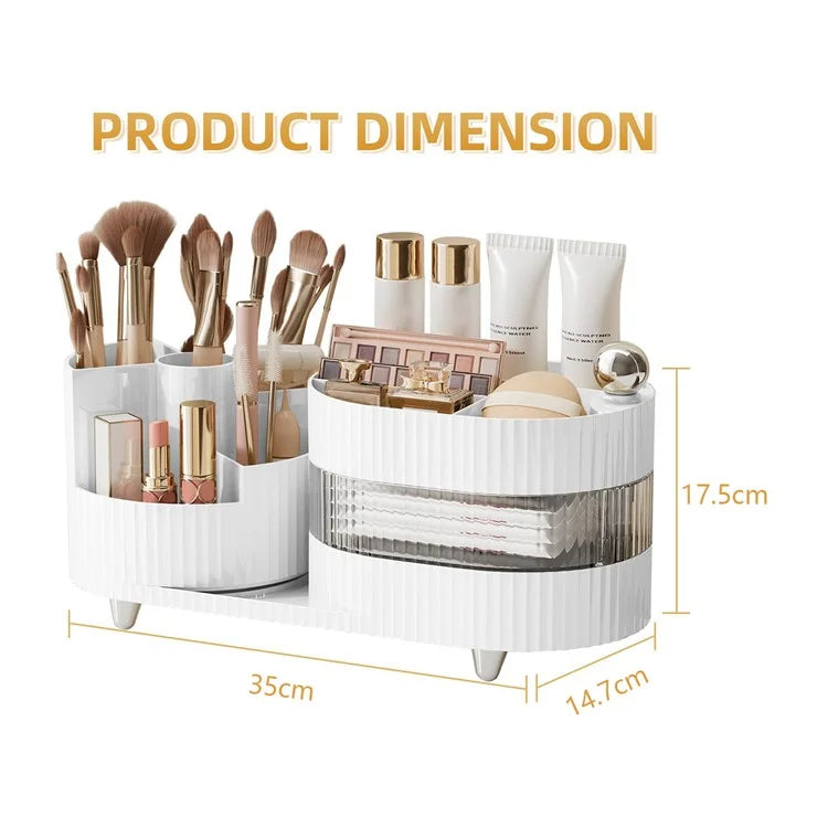 360 Degree Rotating Makeup Organizer Box Swivel Cosmetic Storage Rack