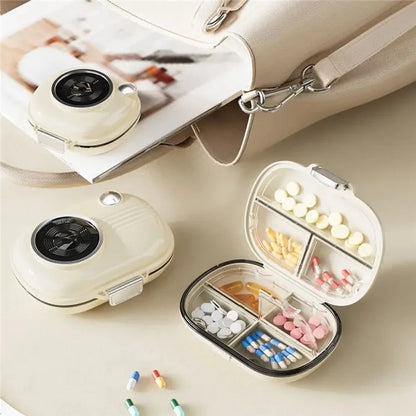 Camera Shape 7 Days Weekly Pill Dispenser Organizer Box Daily Medicine Storage Case, Size L (BPA Free, No FDA)