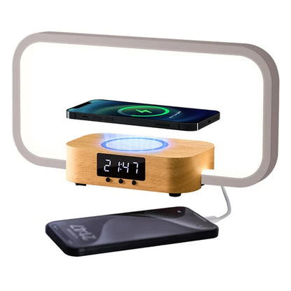 3-in-1 Touch Control RGB Bedside Lamp Night Light with 10W Wireless Charger and Digital Clock