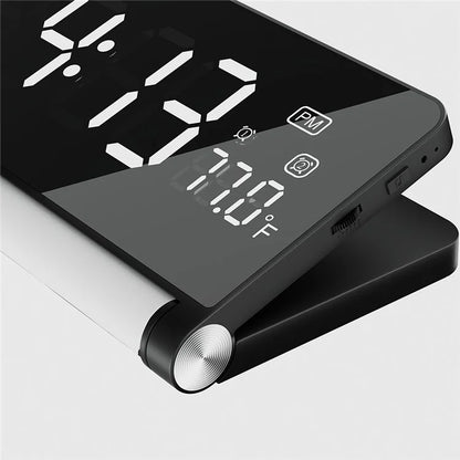 ZM-A1 Temperature Display Foldable LED Digital Alarm Clock with Dimmable Night Light