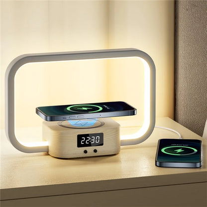 ZM-WRO1 3-in-1 Touch Control Bedside Night Light 10W Wireless Charger Digital Clock