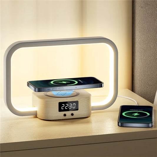 ZM-WRO1 3-in-1 Touch Control Bedside Night Light 10W Wireless Charger Digital Clock