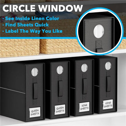 Round Window Blanket Sheet Storage Box Foldable Bed Sheet Quilt Cover Zippered Organizer