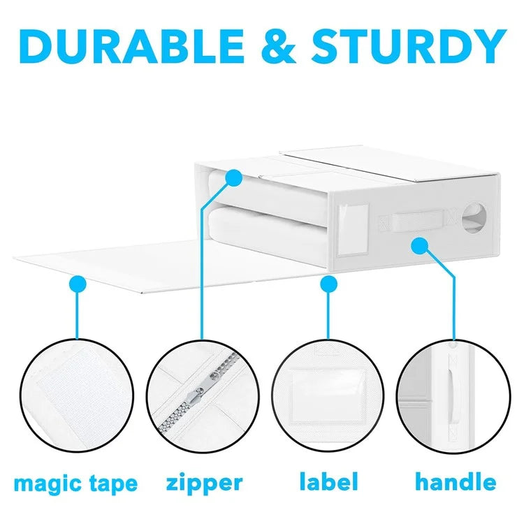 Round Window Blanket Sheet Storage Box Foldable Bed Sheet Quilt Cover Zippered Organizer