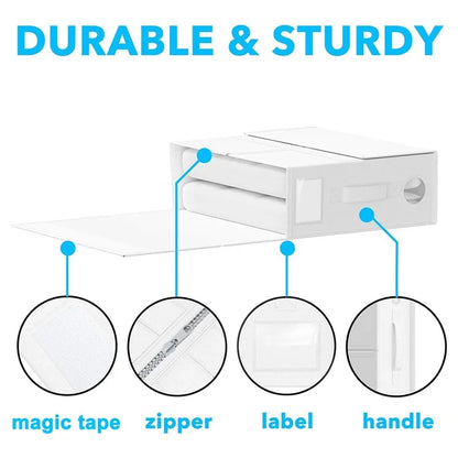 Round Window Blanket Sheet Storage Box Foldable Bed Sheet Quilt Cover Zippered Organizer