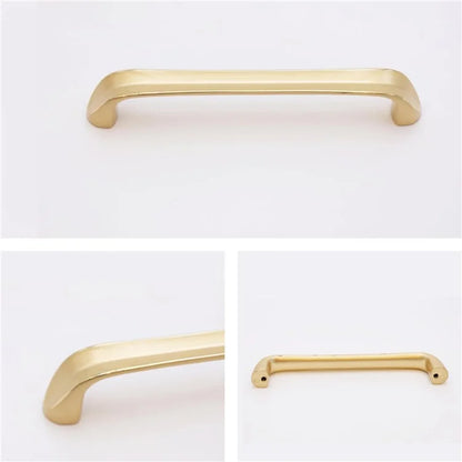 6891-128 147mm Modern Minimalist Cabinet Handle, Solid Zinc Alloy Drawer Pulls, Gold