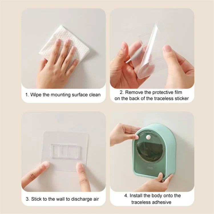 Bathroom Wall-Mounted Cotton Swab Holder Cosmetic Storage Box for Cotton Swabs, Makeup Pads