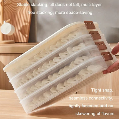 3-Layer Dumpling Steamed Bun Storage Box PP5 Dumpling Freezer Storage Box with Lid (BPA Free, No FDA Certification)