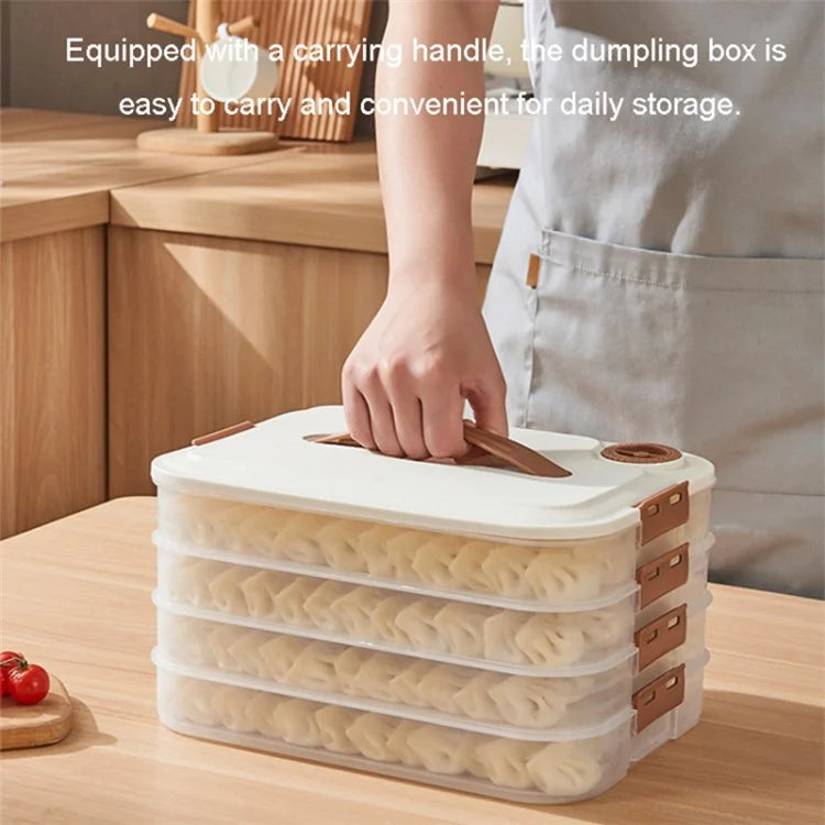 3-Layer Dumpling Steamed Bun Storage Box PP5 Dumpling Freezer Storage Box with Lid (BPA Free, No FDA Certification)