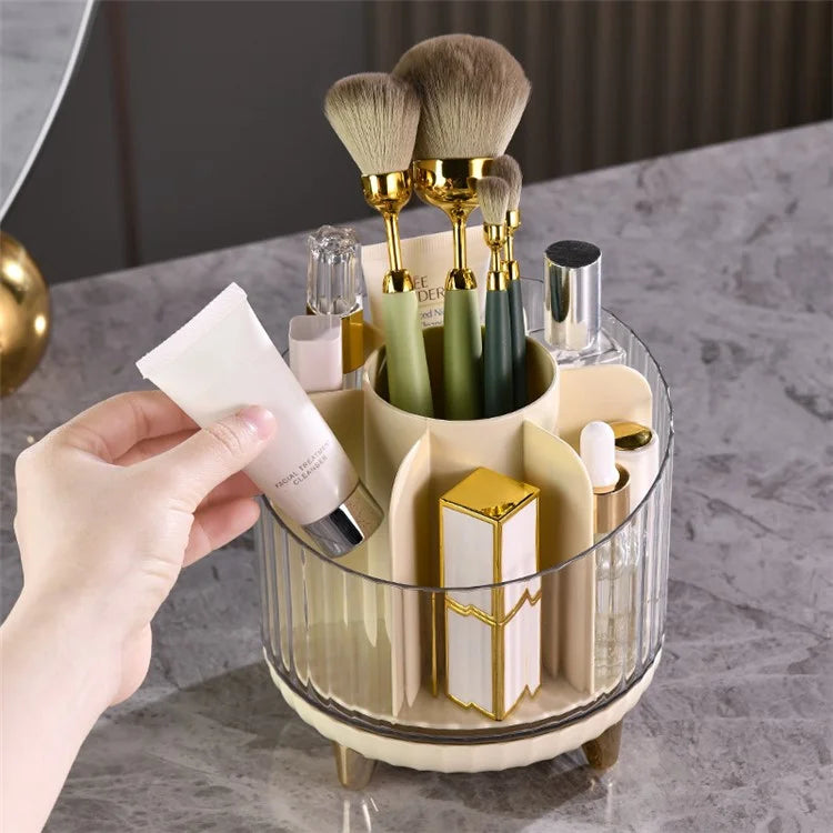 Makeup Organizer Rotating Brush Holder Clear Cosmetic Organizer Storage Display Box