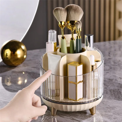 Makeup Organizer Rotating Brush Holder Clear Cosmetic Organizer Storage Display Box