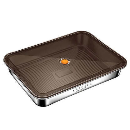 KACHEEG 304 Stainless Steel Refrigerator Dumpling Storage Sealed Box (No FDA)