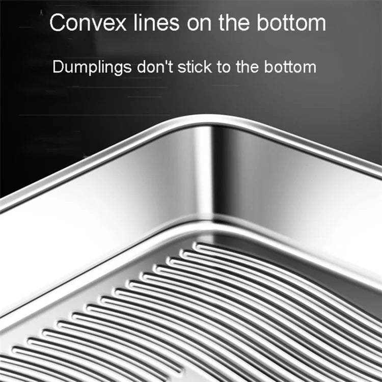 KACHEEG 304 Stainless Steel Refrigerator Dumpling Storage Sealed Box (No FDA)