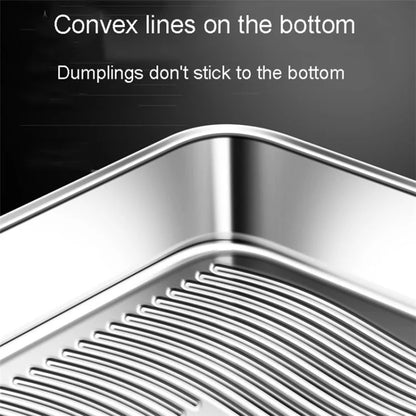 KACHEEG 304 Stainless Steel Refrigerator Dumpling Storage Sealed Box (No FDA)