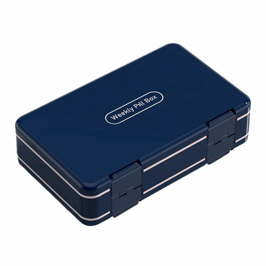24 Grids Dual Layer Weekly Pill Box 7 Day 3 Times Portable Pill Box Organizer Dispenser (No FDA Certified, BPA-Free)