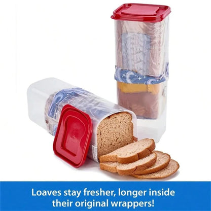 Bread Box with Lid Plastic Clear Toast Keeper Fridge Bread Storage Bin (BPA Free, No FDA)