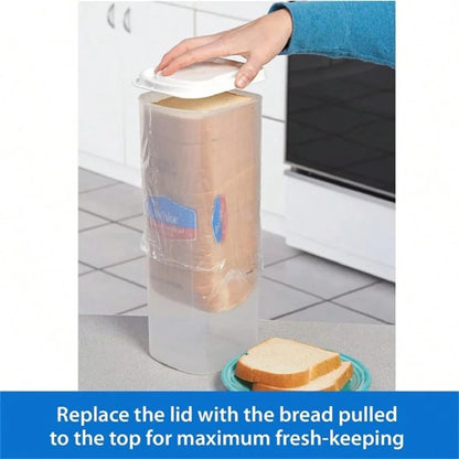 Bread Box with Lid Plastic Clear Toast Keeper Fridge Bread Storage Bin (BPA Free, No FDA)