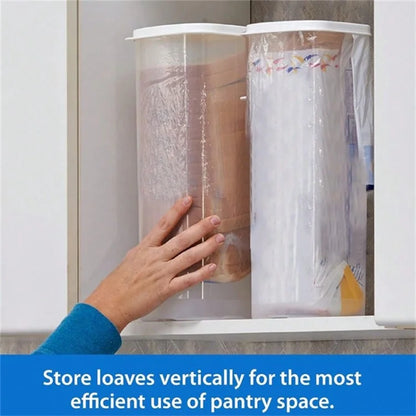 Bread Box with Lid Plastic Clear Toast Keeper Fridge Bread Storage Bin (BPA Free, No FDA)