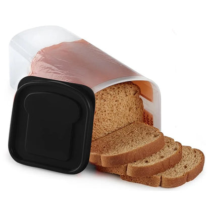 Bread Box with Lid Plastic Clear Toast Keeper Fridge Bread Storage Bin (BPA Free, No FDA)