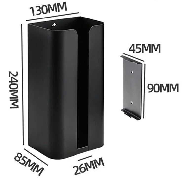 No Drilling Carbon Steel Storage Box Kitchen Tissue Paper Dispenser Holder