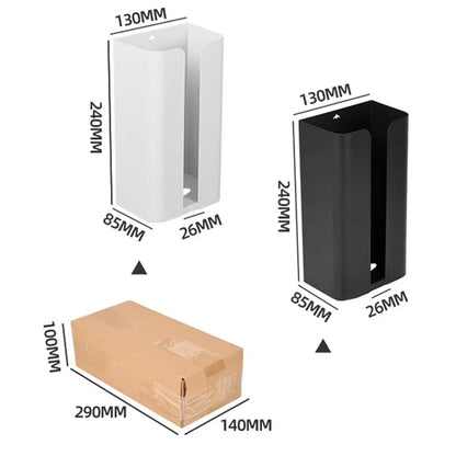 No Drilling Carbon Steel Storage Box Kitchen Tissue Paper Dispenser Holder
