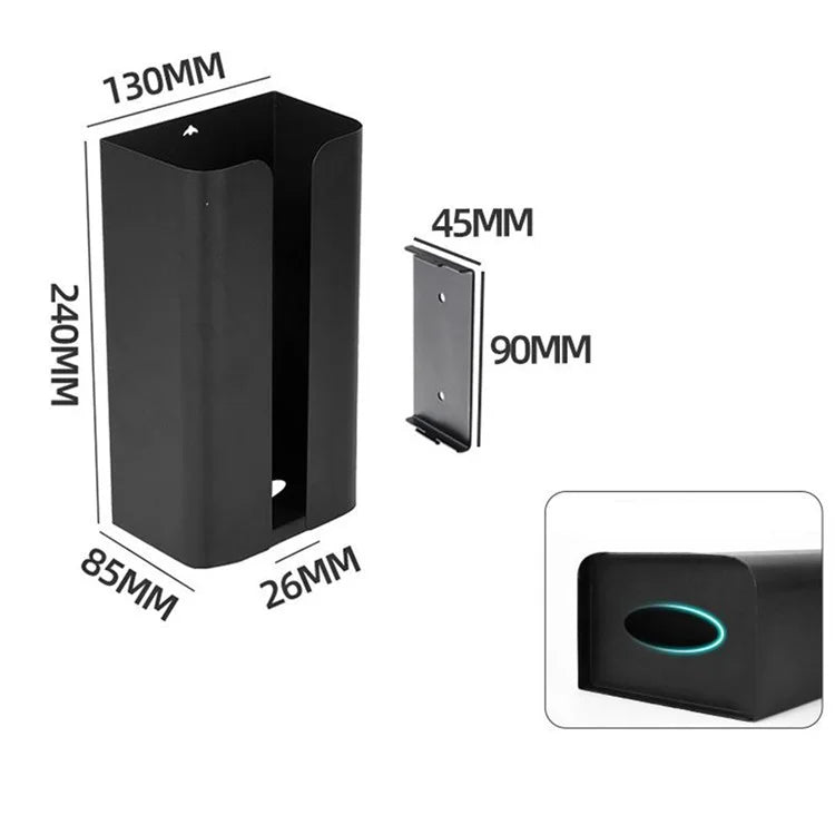 No Drilling Carbon Steel Storage Box Kitchen Tissue Paper Dispenser Holder
