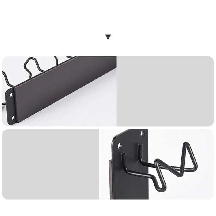 Magnetic Wall-Mounted Coffee Capsule Holder Carbon Steel Storage Rack, Long Style