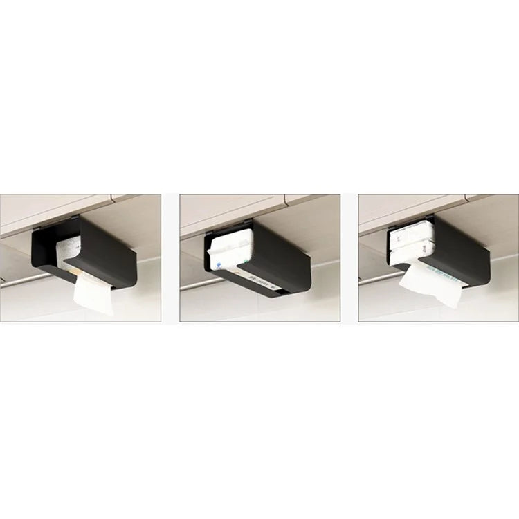 Cabinet Door Hanging Tissue Dispenser Box Carbon Steel Tissue Paper Storage Rack