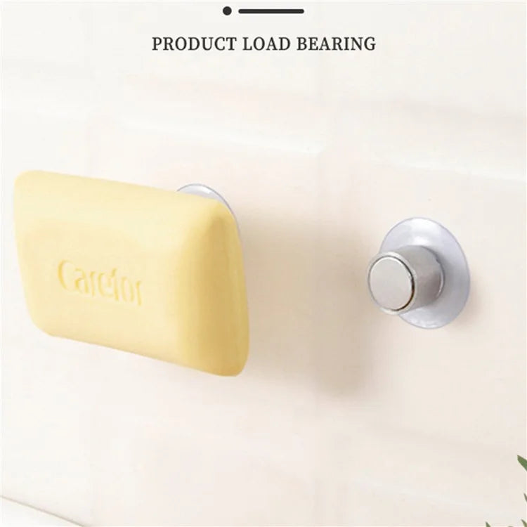 Suction Cup Wall-Mounted Soap Rack Stainless Steel Magnetic Soap Holder Drain Rack