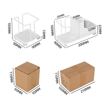 Titanium Steel+PP Desktop Disposable Paper Cup Storage Rack with Coffee Tea Bag Storage Box