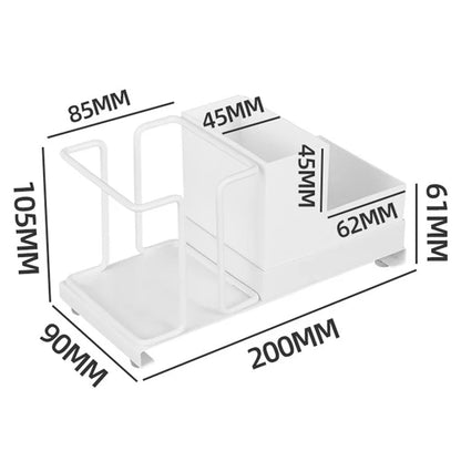 Titanium Steel+PP Desktop Disposable Paper Cup Storage Rack with Coffee Tea Bag Storage Box