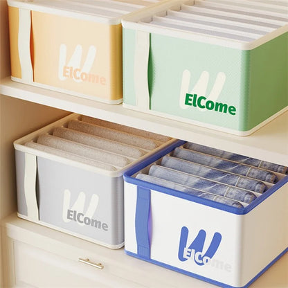 Large 9 Compartments PE+PP Wardrobe Clothes Organizer Moisture-proof Pants Storage Box