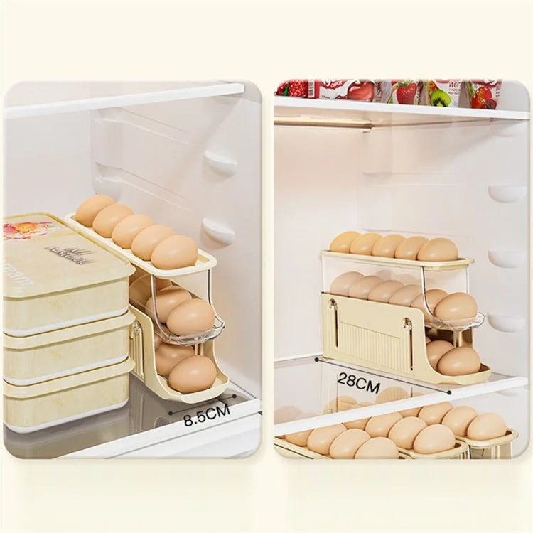 TY-29010 Auto Rolling Design Refrigerator Egg Holder 3-Layer 17 Eggs Container Storage Box (BPA-Free, No FDA)