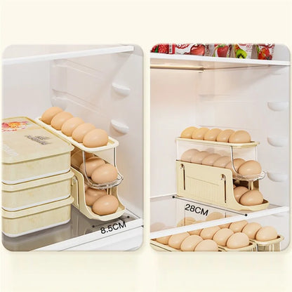 TY-29010 Auto Rolling Design Refrigerator Egg Holder 3-Layer 17 Eggs Container Storage Box (BPA-Free, No FDA)