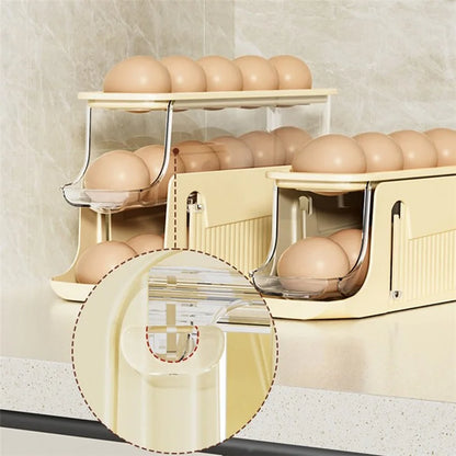 TY-29010 Auto Rolling Design Refrigerator Egg Holder 3-Layer 17 Eggs Container Storage Box (BPA-Free, No FDA)