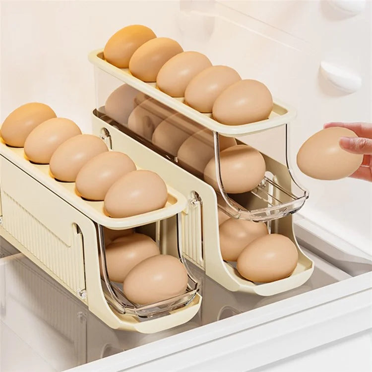 TY-29010 Auto Rolling Design Refrigerator Egg Holder 3-Layer 17 Eggs Container Storage Box (BPA-Free, No FDA)