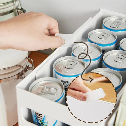 TY-32014 Handle Drip Design PS Retractable Organizer Bin Kitchen Storage Box for Closet