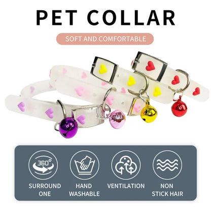 Cat Silicone Collar with Leather Case for AirTag Tracker, Pet Neck Strap with Bell