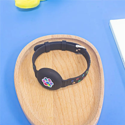 Silicone Pet Collar with Protective Case for AirTag Bluetooth Tracker Adjustable Neck Strap