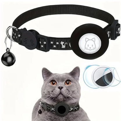 Reflective Nylon Pet Collar with Silicone Case for AirTag Bluetooth Tracker Protective Film